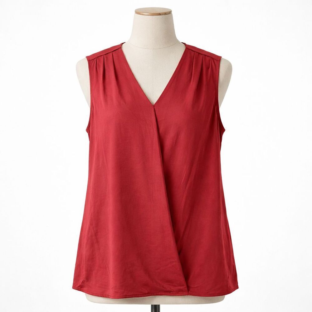 New Soft Surroundings Hideaway Tank Sleeveless Top Size Medium Dusty Cedar Modal
